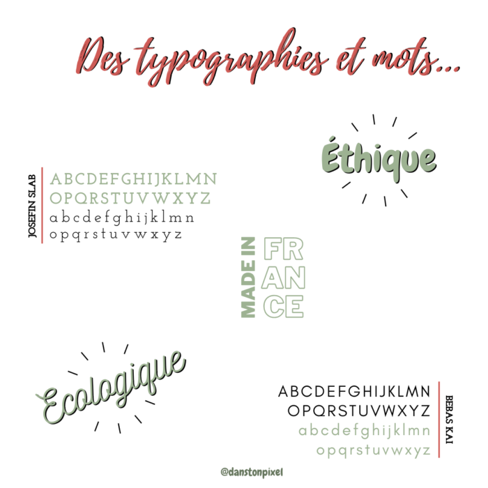 Moodboard typographies et mots